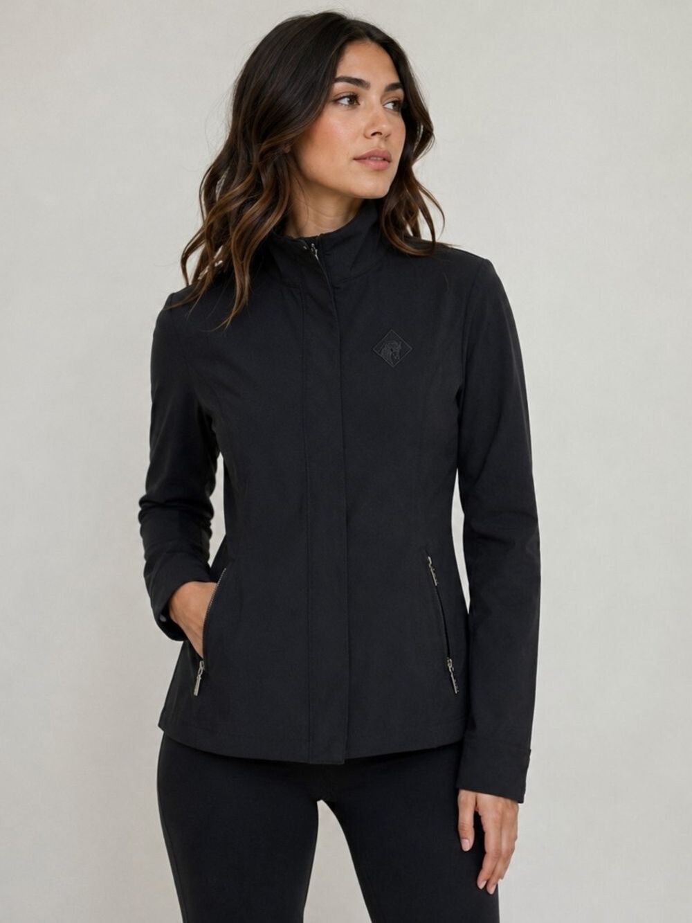 Arista Black Softshell Zip Jacket M Minimalist Stretch Tailored Outdoor Gorpcore